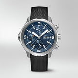 Shop IWC Aquatimer Automatic Chronograph 44mm Blue Dial Black Rubber Strap Watch for Men - IW376805 in USA