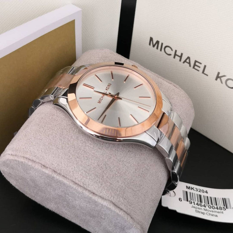 Michael Kors Slim Runway White Dial Two Tone Steel Strap Watch for Women - MK3204 Buy Now By Michael Kors