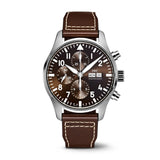 Shop IWC Pilot's Watch Chronograph Edition Brown Dial Brown Leather Strap Watch for Men - IW377713 in USA