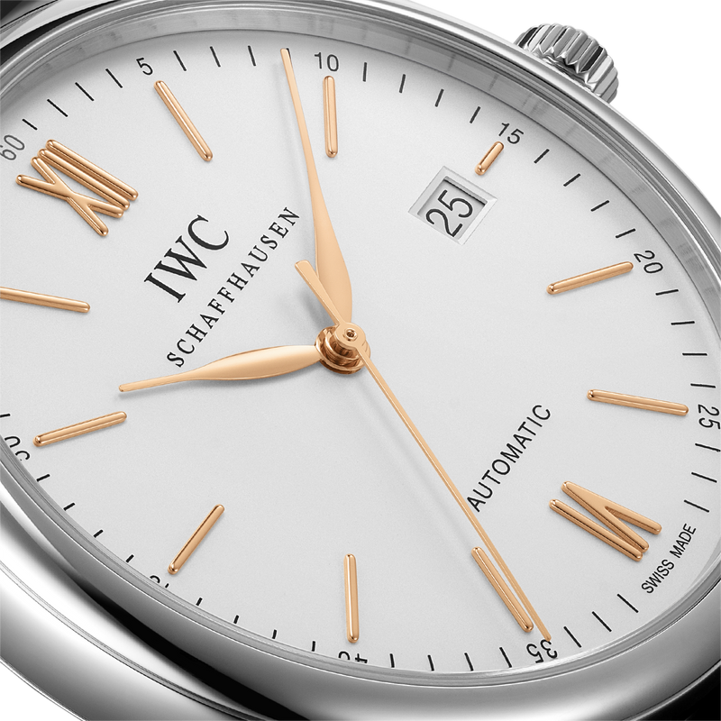 Shop IWC Portofino Automatic White Dial Black Leather Strap Watch for Men - IW356517 in USA