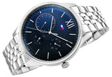 Shop Tommy Hilfiger Damon Chronograph Blue Dial Silver Steel Strap Watch for Men - 1791416 in USA