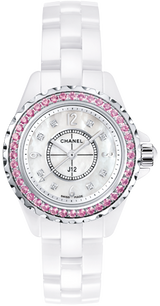 Chanel J12 Quartz Diamonds Mother of Pearl White Dial White Steel Strap Watch for Women - J12 H3243 Buy Now By Chanel