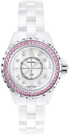 Chanel J12 Quartz Diamonds Mother of Pearl White Dial White Steel Strap Watch for Women - J12 H3243 Buy Now By Chanel