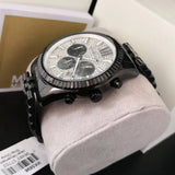 Michael Kors Lexington Chronograph Crystals Silver Dial Black Steel Strap Watch for Men - MK8605 Buy Now By Michael Kors