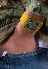 Guess Phoenix Multi Function Black Dial Yellow Rubber Strap Watch for Men - GW0203G6 Buy Now By Guess