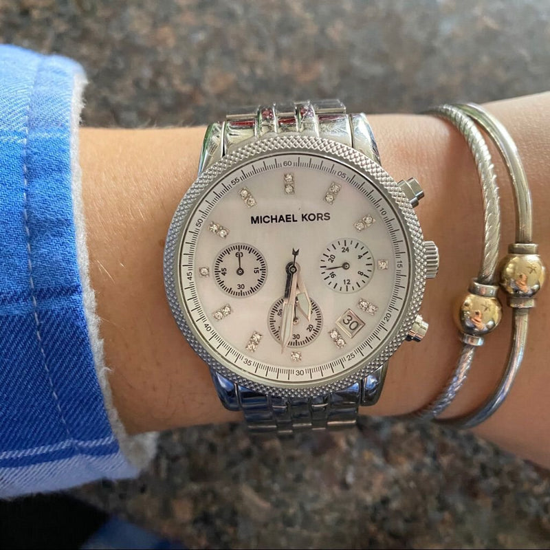 Michael Kors Ritz White Dial Silver Stainless Steel Strap Watch for Women - MK5020 Buy Now By Michael Kors