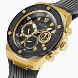 Shop Guess Poseidon Chronograph Black Dial Black Silicone Strap Watch For Men - GW0425G1 in USA