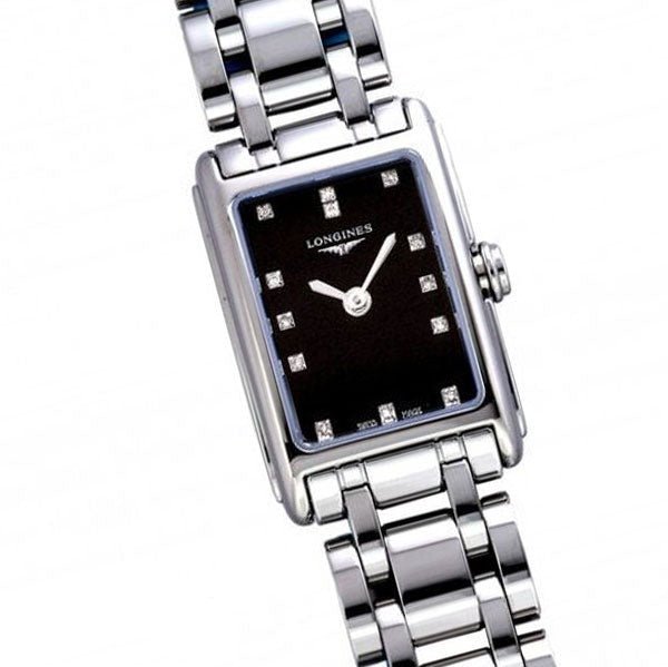 Longines Dolcevita Black Dial Silver Steel Strap Watch for Women - L5.258.4.57.6 Buy Now By Longines