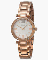 Guess Park Ave White Dial Rose Gold Steel Strap Watch for Women - W0767L3 Buy Now By Guess