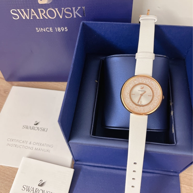 Swarovski Crystalline Pure White Dial White Leather Strap Watch for Women - 5376083 Buy Now By Swarovski