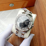 Bulova Crystal Collection Chronograph Black Dial Two Tone Steel Strap Watch for Men - 96C126 Buy Now By Bulova