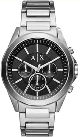 Armani Exchange Drexler Chronograph Black Dial Silver Steel Strap Watch for Men - AX2600 Buy Now By Armani Exchange