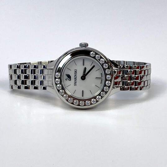 Shop Swarovski Lovely Crystals Mini White Dial Silver Steel Strap Watch for Women - 5242901 in USA