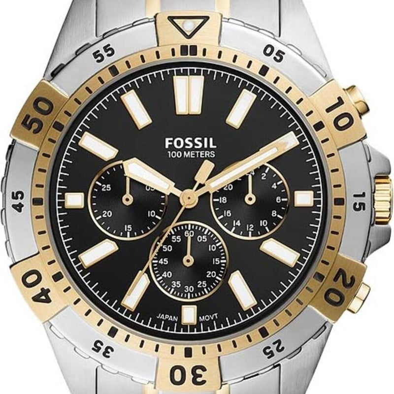 Fossil Garrett Analog Black Dial Two Tone Steel Strap Watch for Men - FS5771 Buy Now By Fossil