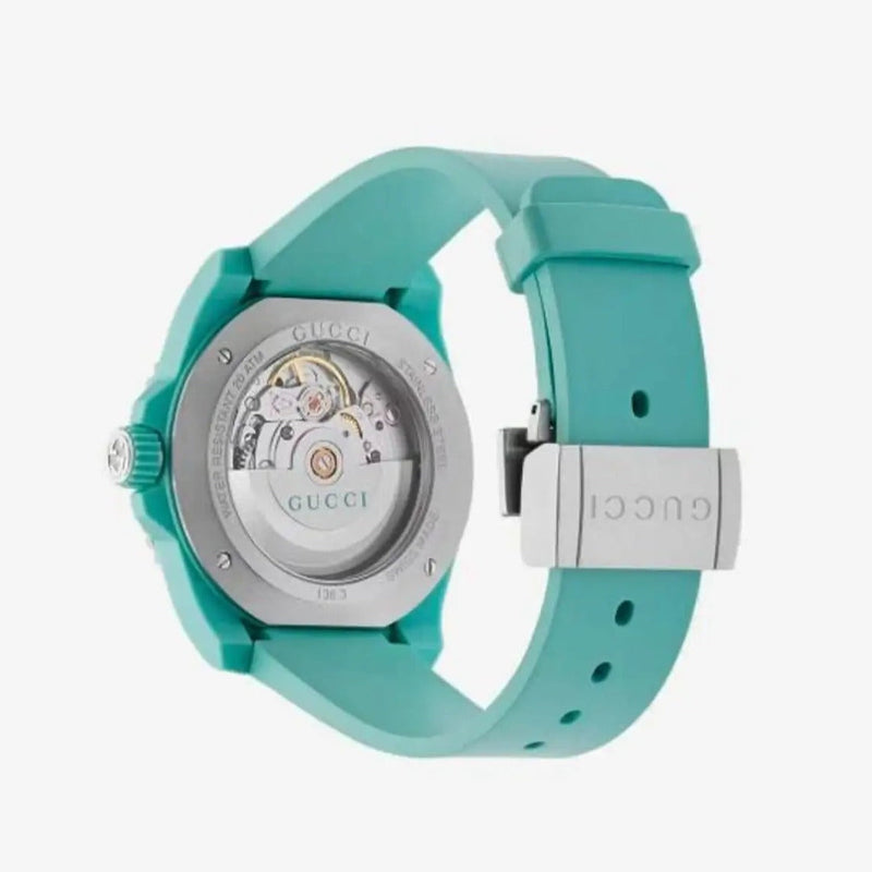 Shop Gucci Dive Automatic Green Dial Green Rubber Strap Unisex Watch - YA136344 in USA
