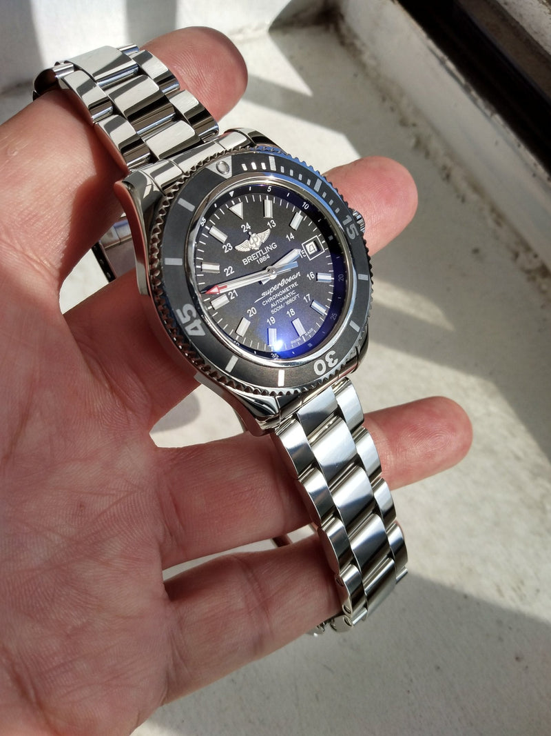Breitling Superocean II Special 44mm Black Dial Silver Steel Strap Watch for Men - Y1739310/BF45/162A