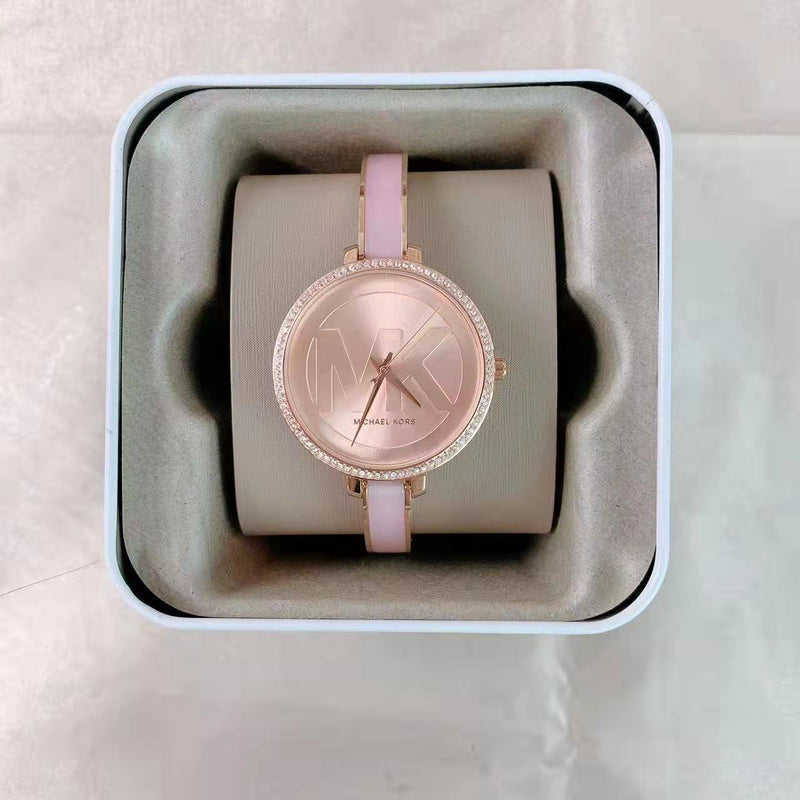Michael Kors Jaryn Analog Rose Gold Dial Pink Steel Strap Watch For Women - MK4545 Buy Now By Michael Kors