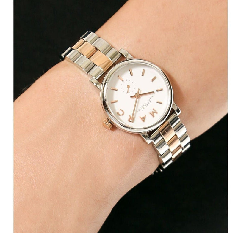 Marc Jacobs Baker White Dial Two Tone Steel Strap Watch for Women - MBM3331 Buy Now By Marc Jacobs
