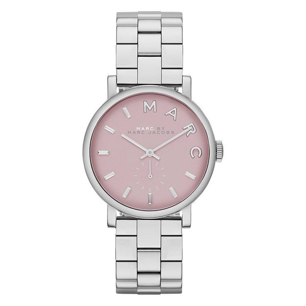 Marc Jacobs Baker Pink Dial Silver Steel Strap Watch for Women - MBM3283 Buy Now By Marc Jacobs