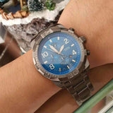 Fossil Bronson Chronograph Blue Dial Grey Steel Strap Watch for Men - FS5711 Buy Now By Fossil