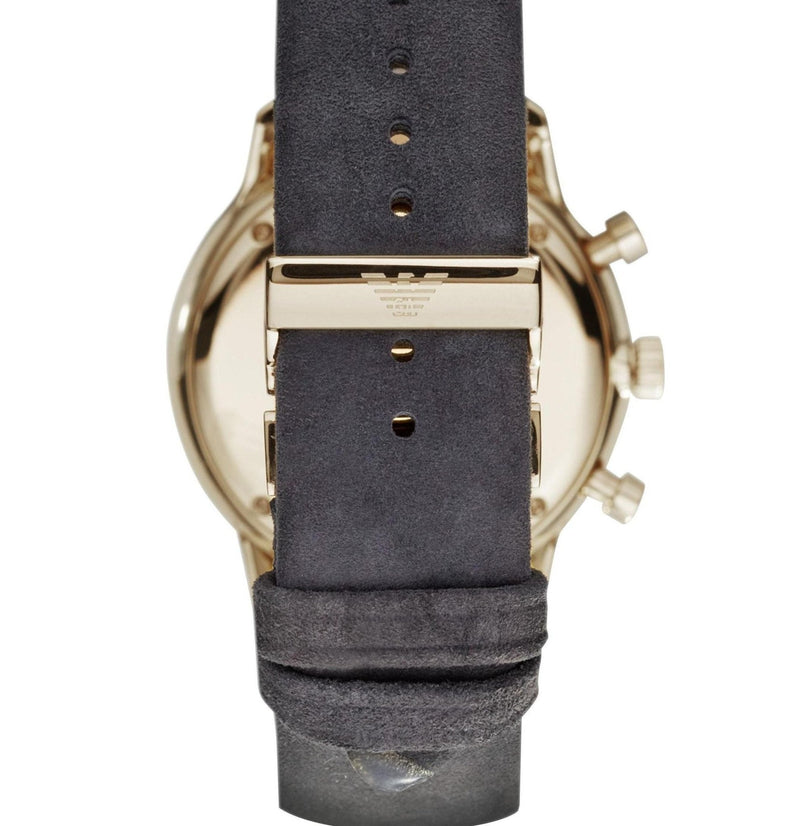 Emporio Armani Gianni Beige Dial Grey Leather Strap Watch For Men - AR0386 Buy Now By Emporio Armani
