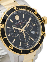Shop Movado Series 800 Chronograph Black Dial Two Tone Steel Strap Watch For Men - 2600146 in USA