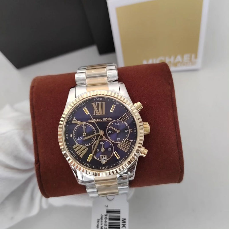 Michael Kors Lexington Chronograph Blue Dial Two Tone Steel Strap Watch For Women - MK7218 Buy Now By Michael Kors