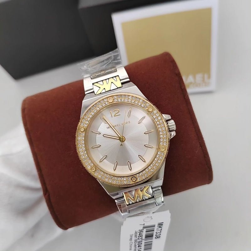 Michael Kors Lennox Three Hand Silver Dial Two Tone Steel Strap Watch For Women - MK7338 Buy Now By Michael Kors