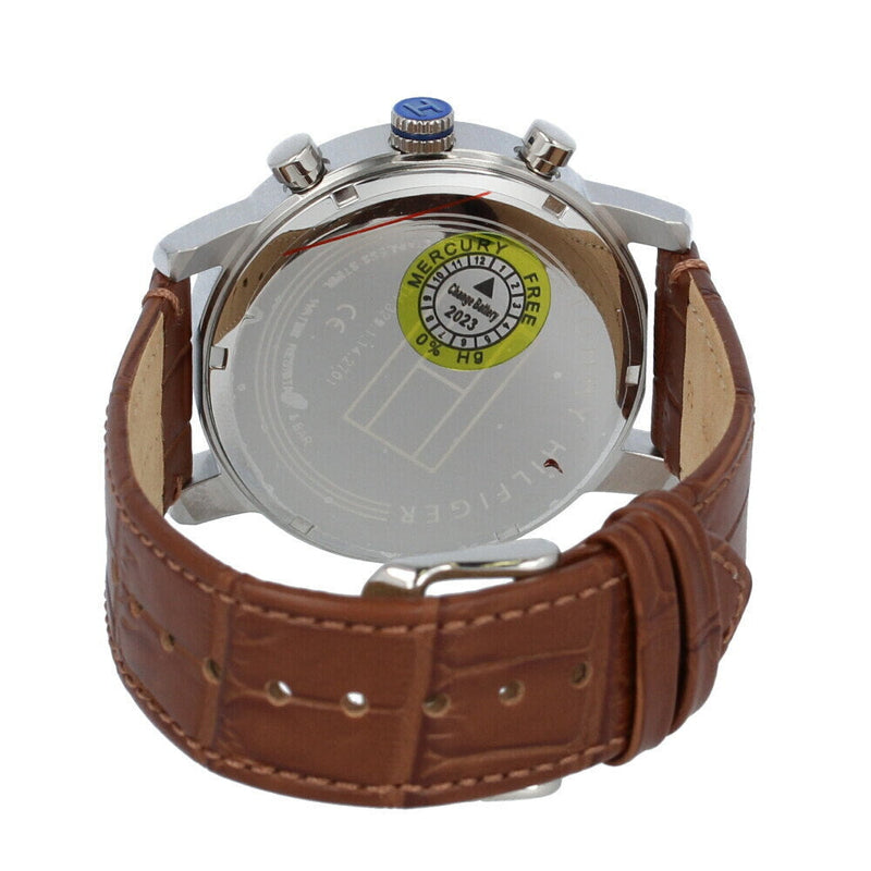 Tommy Hilfiger Kane Grey Dial Brown Leather Strap Watch for Men - 1710398