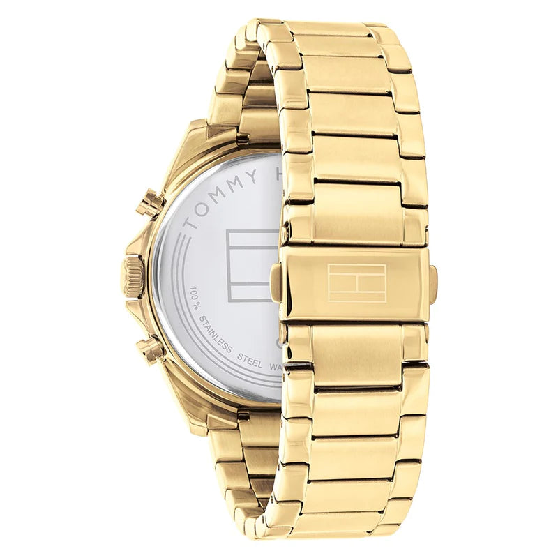Tommy Hilfiger Baker Chronograph Black Dial Gold Steel Strap Watch for Men - 1710447 Buy Now By Tommy Hilfiger
