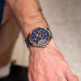 Tommy Hilfiger Baker Quartz Blue Dial Silver Steel Strap Watch For Men - 1710448 Buy Now By Tommy Hilfiger