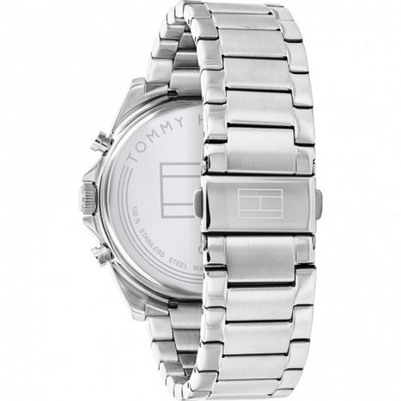 Tommy Hilfiger Baker Quartz Blue Dial Silver Steel Strap Watch For Men - 1710448 Buy Now By Tommy Hilfiger