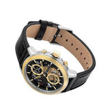 Tommy Hilfiger Henry Chronograph Black Dial Black Leather Strap Watch For Men - 1710474 Buy Now By Tommy Hilfiger