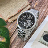 Tommy Hilfiger Henry Chronograph Black Dial Silver Steel Strap Watch For Men - 1710477 Buy Now By Tommy Hilfiger