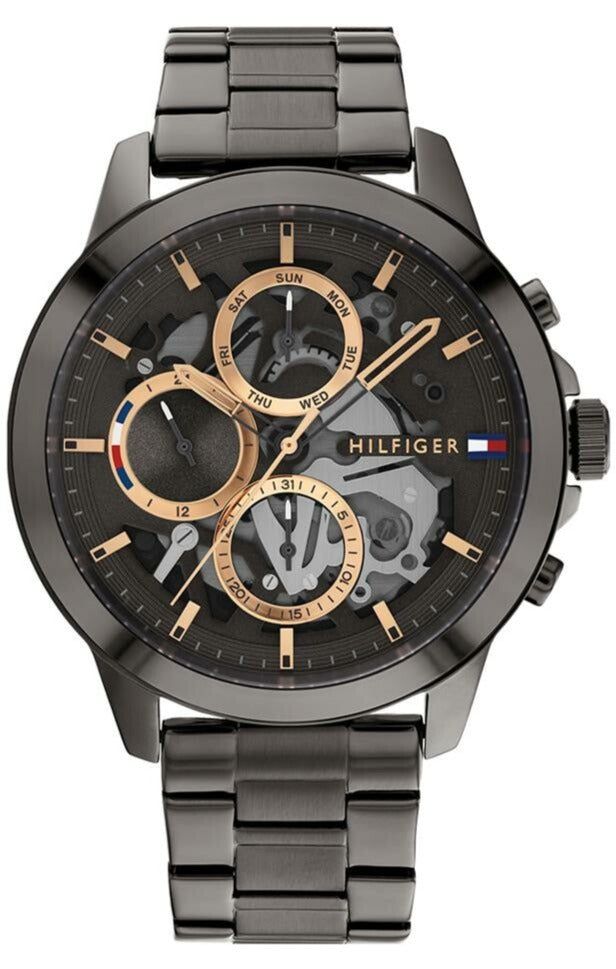 Tommy Hilfiger Henry Chronograph Grey Dial Grey Steel Strap Watch For Men - 1710479 Buy Now By Tommy Hilfiger