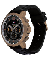 Tommy Hilfiger Luca Chronograph Black Dial Black Rubber Strap Watch For Men - 1710491