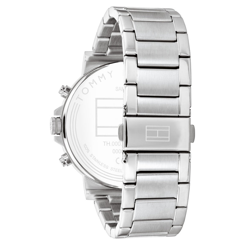 Tommy Hilfiger Tyson Chronograph Grey Dial Silver Steel Strap Watch For Men - 1710604