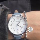 Fossil Jacqueline White Dial Light Blue Leather Strap Watch for Women - ES3821 Buy Now By Fossil