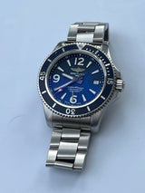 Breitling Superocean Automatic 42mm Blue Dial Silver Steel Strap Watch for Men - A17366D81C1A1