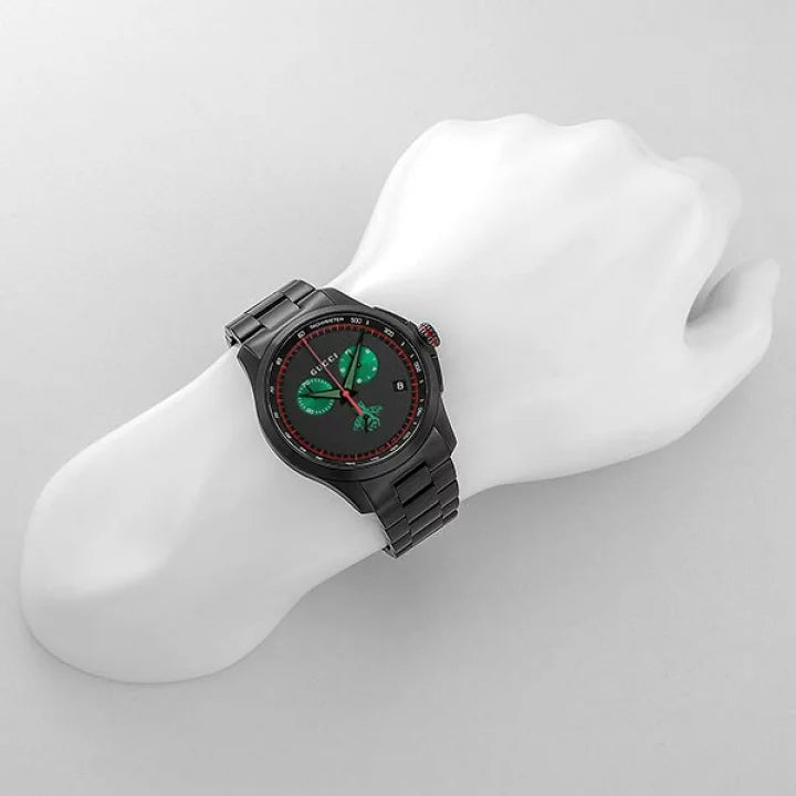 Shop Gucci G Timeless Quartz Black Dial Black Steel Strap Watch for Men - YA126270 in USA