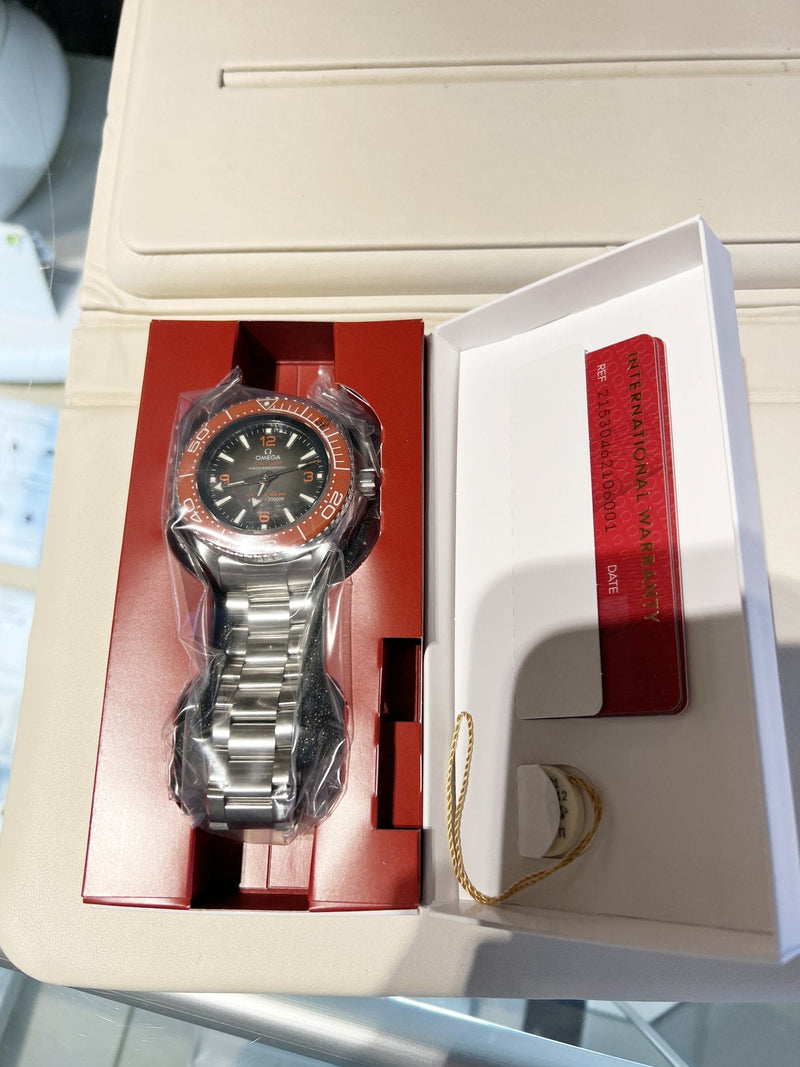 Shop Omega Seamaster Planet Ocean 6000M 45.5mm Black Dial Silver Steel Strap Watch for Men - 21530462106001 in USA