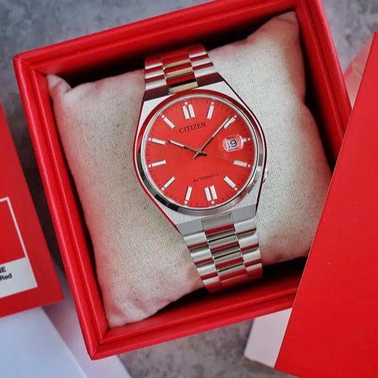 Citizen x Pantone Automatic Blazing Red Dial Silver Steel Strap Watch For Men - NJ0158-89W Buy Now By Citizen