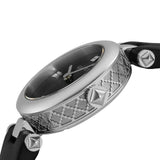 Shop Gucci Diamantissima Quartz Diamonds Black Dial Black Leather Strap Watch for Women - YA141506 in USA