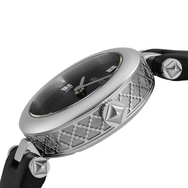 Shop Gucci Diamantissima Quartz Diamonds Black Dial Black Leather Strap Watch for Women - YA141506 in USA