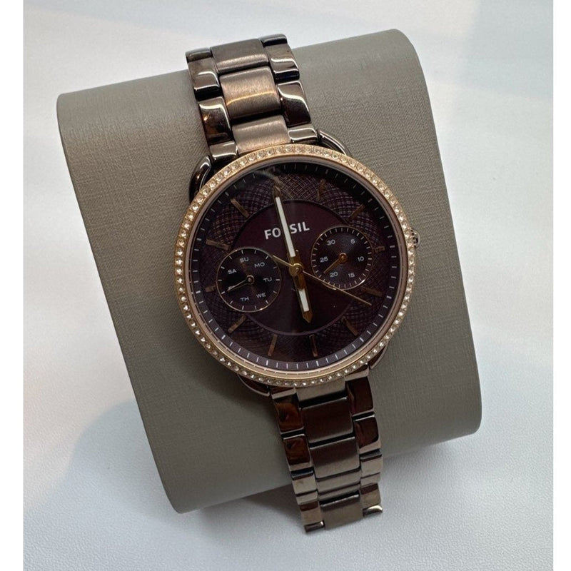 Fossil Tailor Analog Brown Dial Brown Steel Strap Watch for Women - ES4258 Buy Now By Fossil