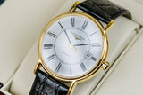 Shop Longines Presence 25.5mm Automatic White Dial Black Leather Strap Watch for Women - L4.921.2.11.2 in USA