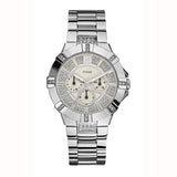 Shop Guess Vista Diamonds Silver Dial Silver Steel Strap Watch for Women - W12080L1 in USA