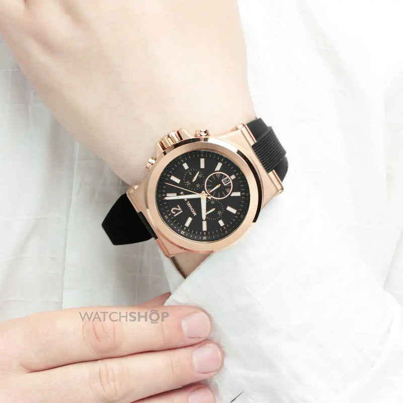 Michael Kors Dylan Black Dial Black Rubber Strap Watch for Men - MK8184 Buy Now By Michael Kors