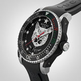 Shop Gucci Dive Feline Black Dial Black Rubber Strap Watch For Men - YA136320 in USA