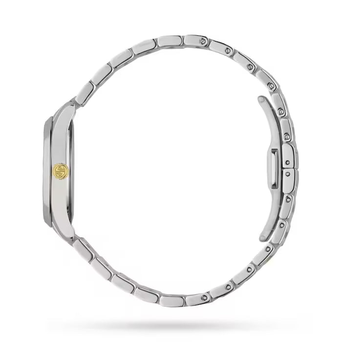 Shop Gucci G Timeless Quartz Diamonds Silver Dial Two Tone Steel Strap Watch For Women - YA1265016 in USA